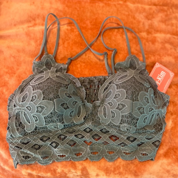 Light Teal Crochet Bralette - Picture 1 of 4